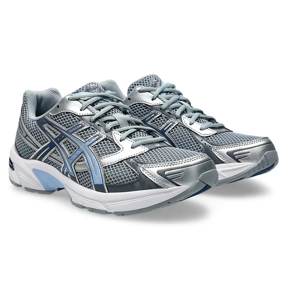 ASICS Gel-1130 Gravel Pure Silver rear three-quarter view showing heel and midsole detailing
