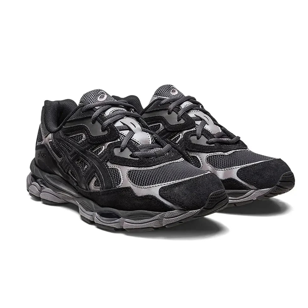 ASICS Gel-NYC Graphite Grey pair front angled view on white background