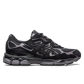 ASICS Gel-NYC Graphite Grey side profile view showing mesh upper suede overlays and silver accents